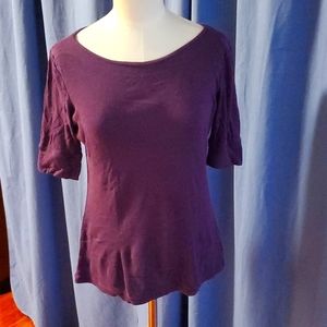 Gap purple half sleeve boat neck top size M